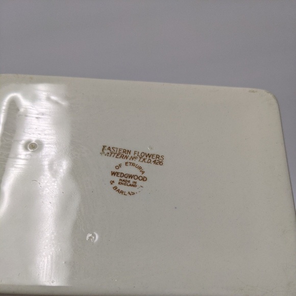 Wedgwood Eastern Flowers China Rectangular Trinket Dish 5" Made in England - Picture 6 of 8
